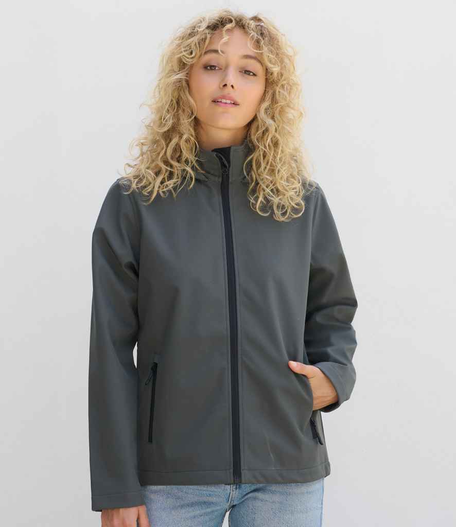 SOL'S Ladies Race Hooded Soft Shell Jacket | Charcoal