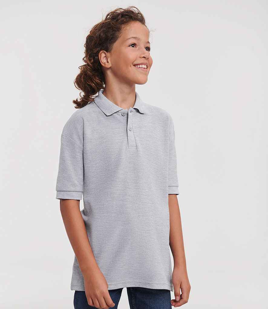 Russell Athletic Kids Poly/Cotton Piqué Polo Shirt | Light Oxford