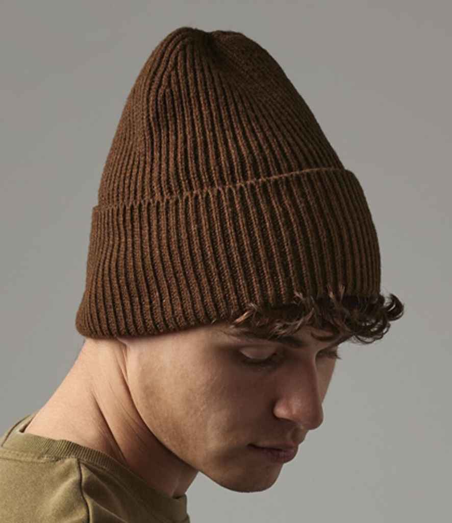 Beechfield Recycled Oversized Cuffed Beanie | Walnut