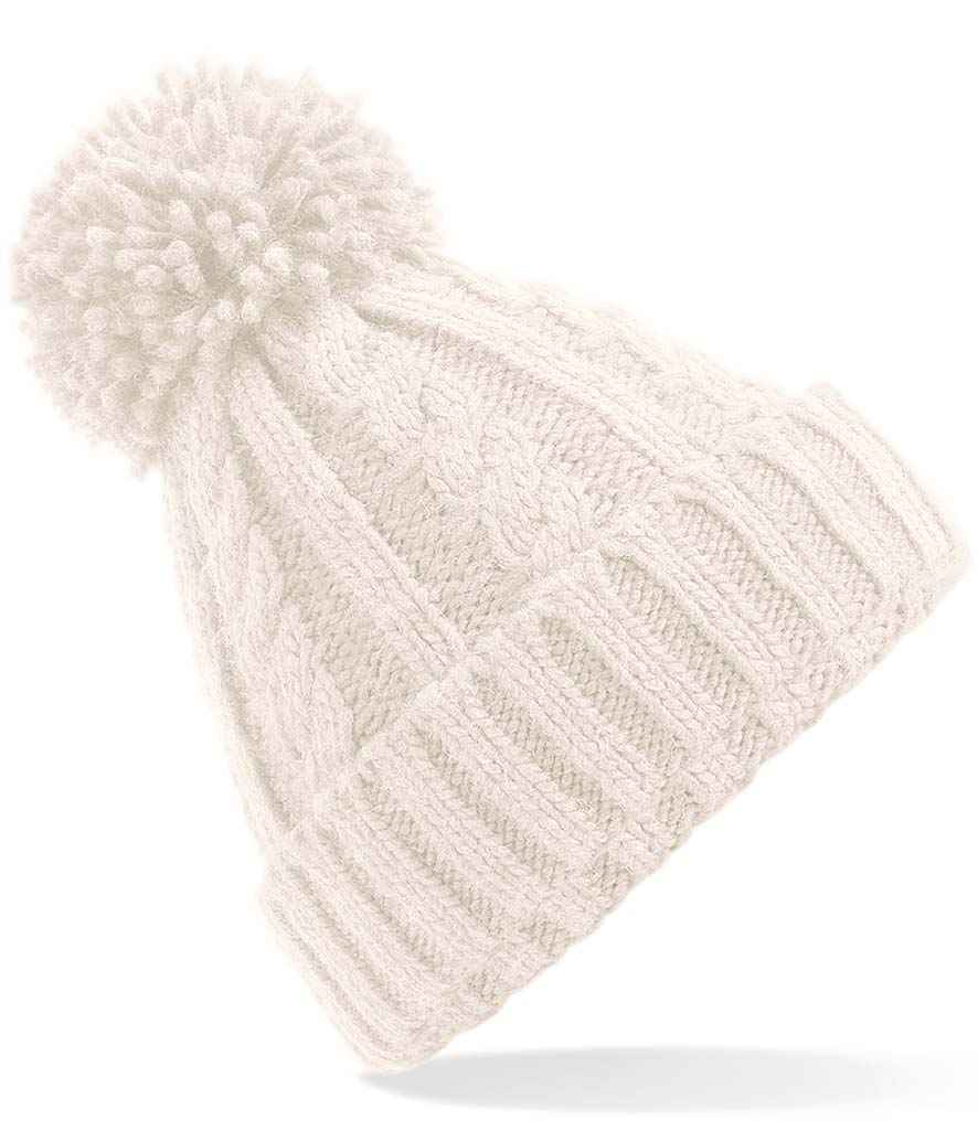 Beechfield Cable Knit Melange Beanie | Oatmeal