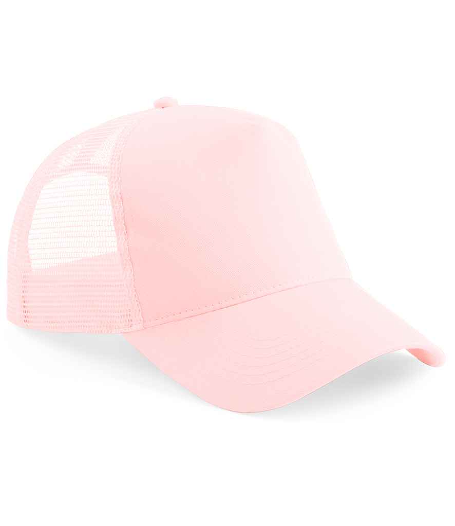 Beechfield Kids Snapback Trucker Cap | Pastel Pink/Pastel Pink