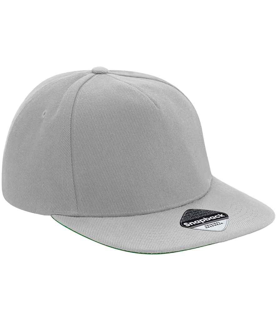 Beechfield Original Flat Peak Snapback Cap | Grey/Grey