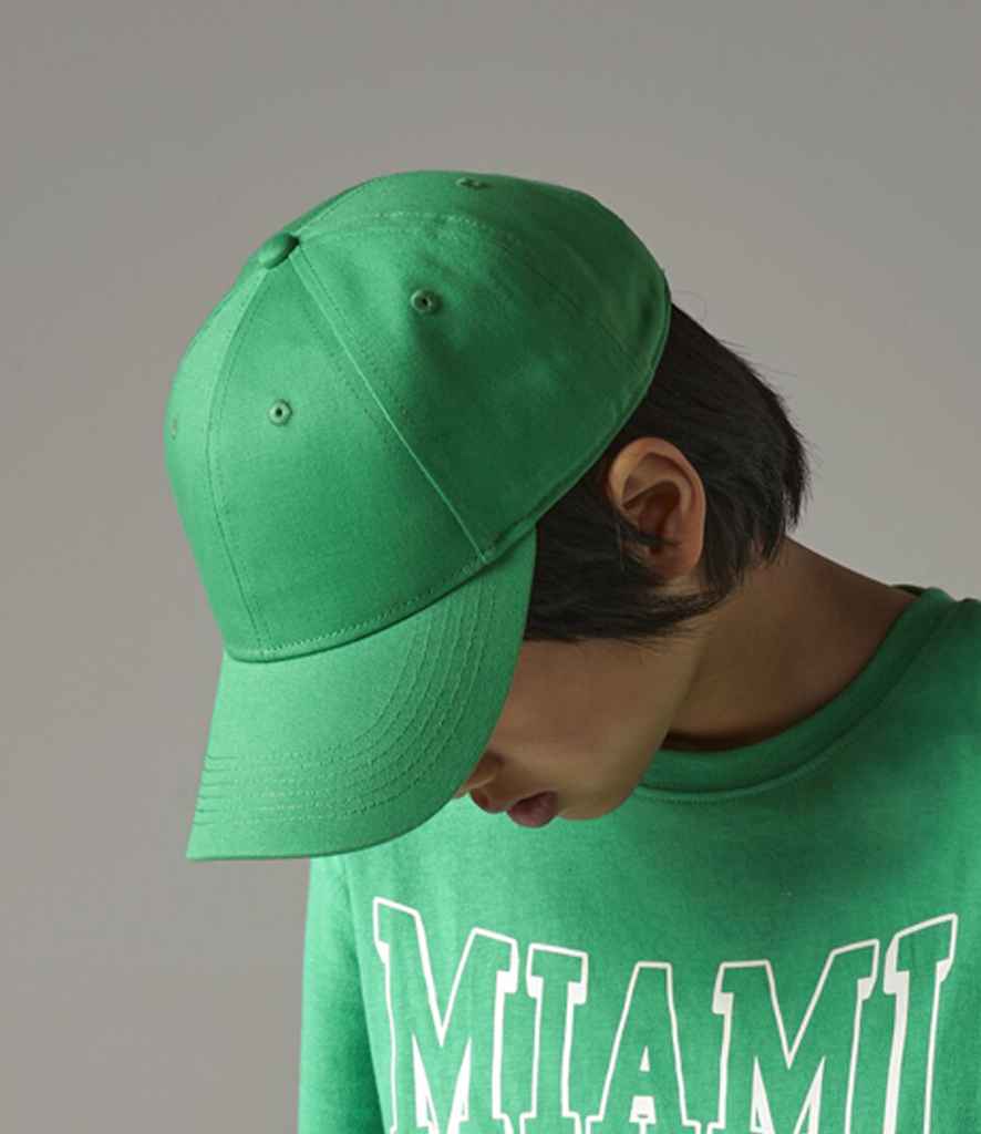 Beechfield EarthAware® Junior Classic Organic Cotton 6 Panel Cap | Kelly Green
