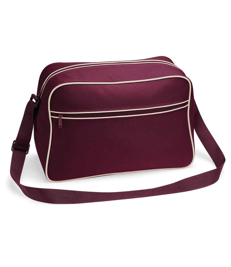 BagBase Retro Shoulder Bag | Burgundy/Sand