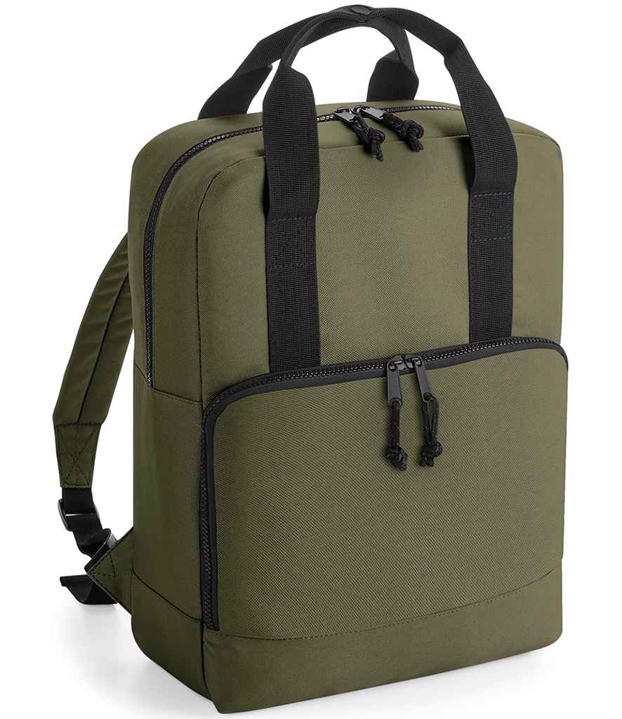 BagBase Recycled Twin Handle Cooler Backpack | Military Green
