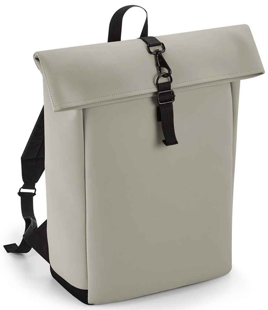 BagBase Matte PU Roll-Top Backpack | Clay