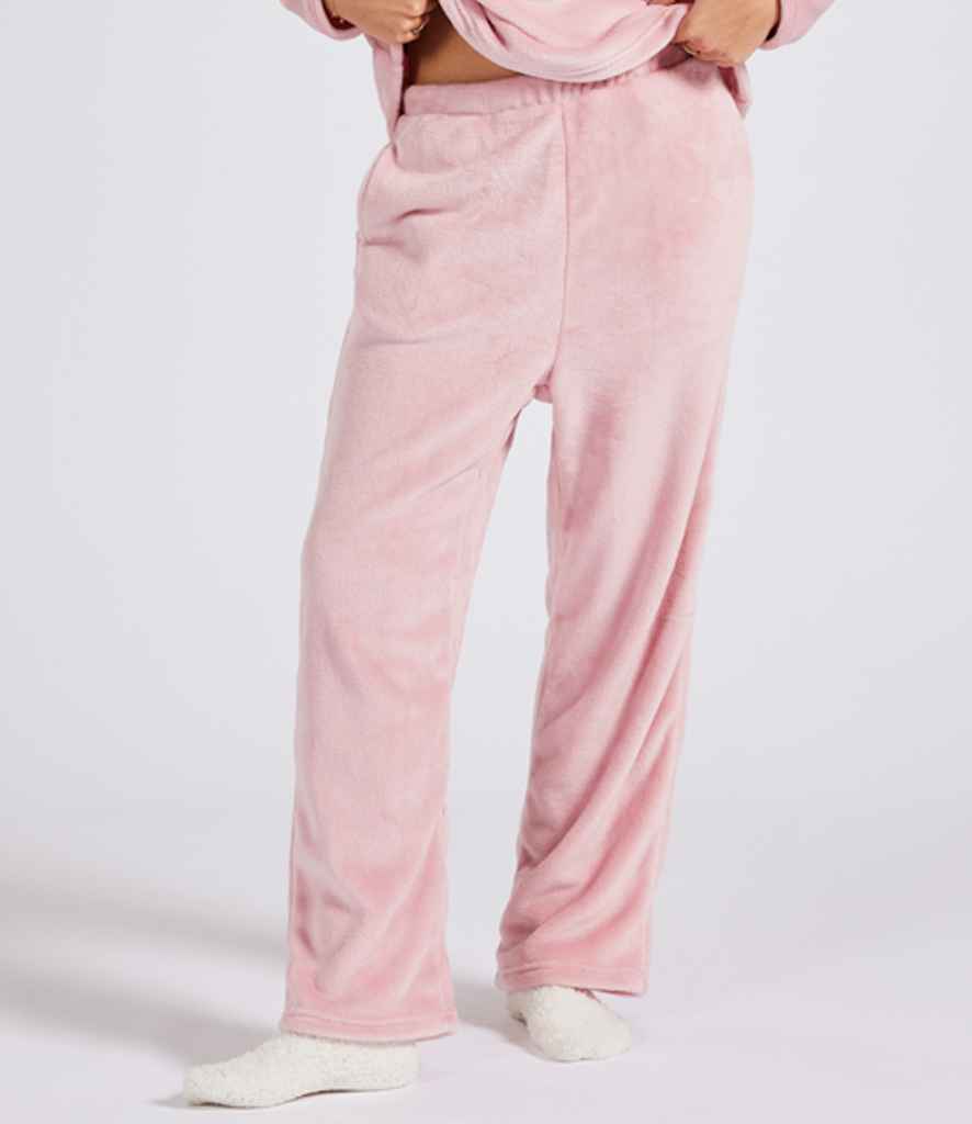 Brand Lab Ladies Plush Fleece Lounge Trousers | Blush Pink