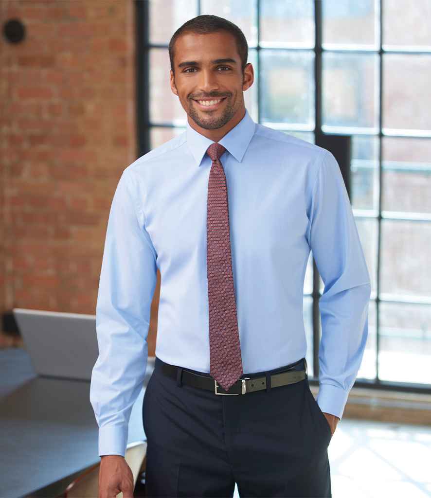 Brook Taverner Pisa Long Sleeve Slim Fit Shirt | Sky Blue
