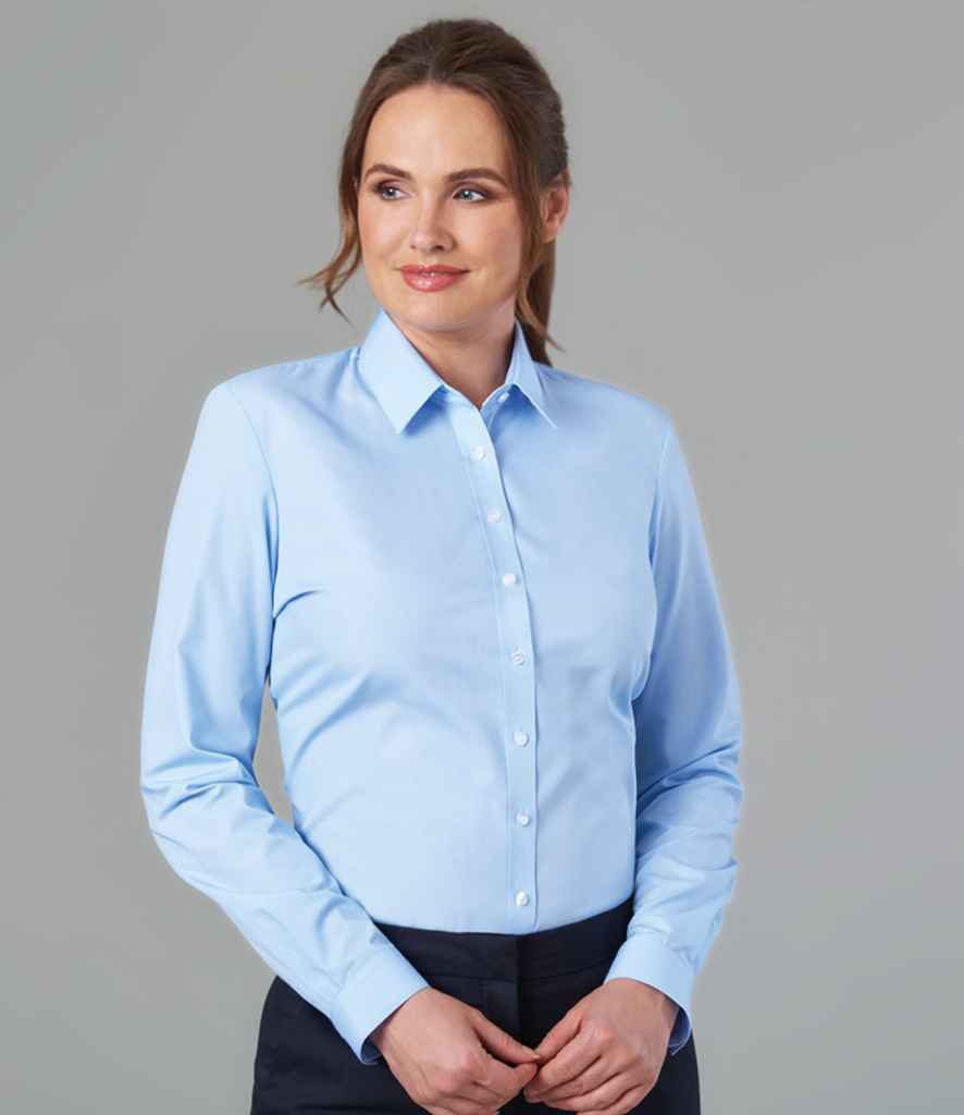 Brook Taverner Ladies Selene Long Sleeve Poplin Shirt | Sky Blue