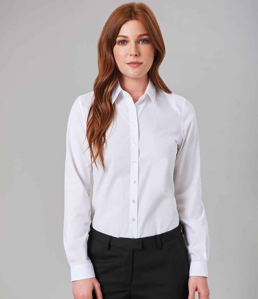 Brook Taverner Ladies Silvi Fitted Long Sleeve Blouse | White