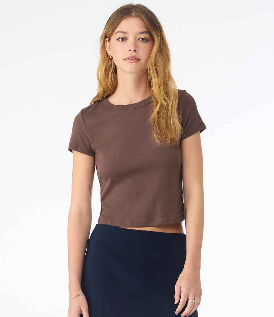 Bella Ladies Micro Rib Baby T-Shirt | Solid cocoa blend