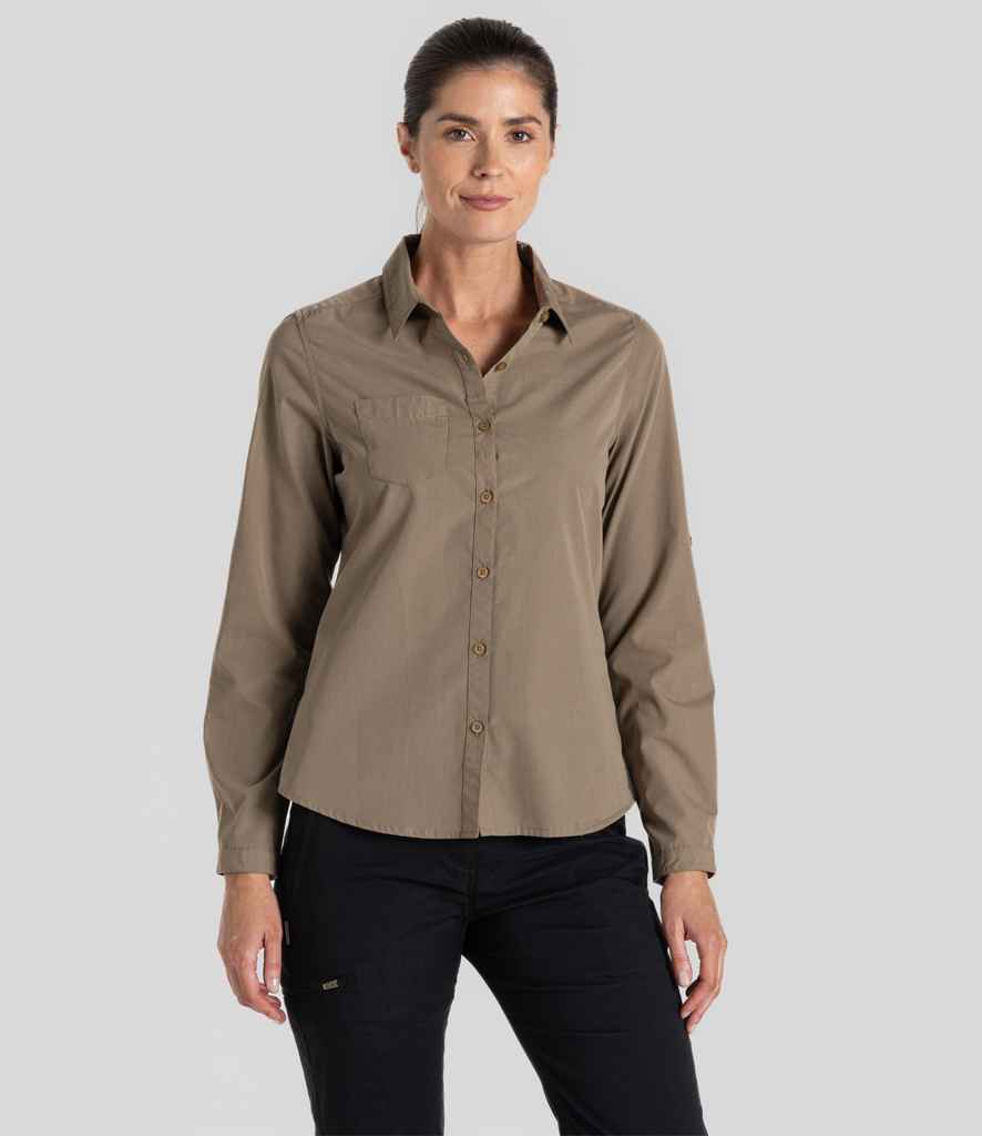 Craghoppers Expert Ladies Kiwi Long Sleeve Shirt | Pebble