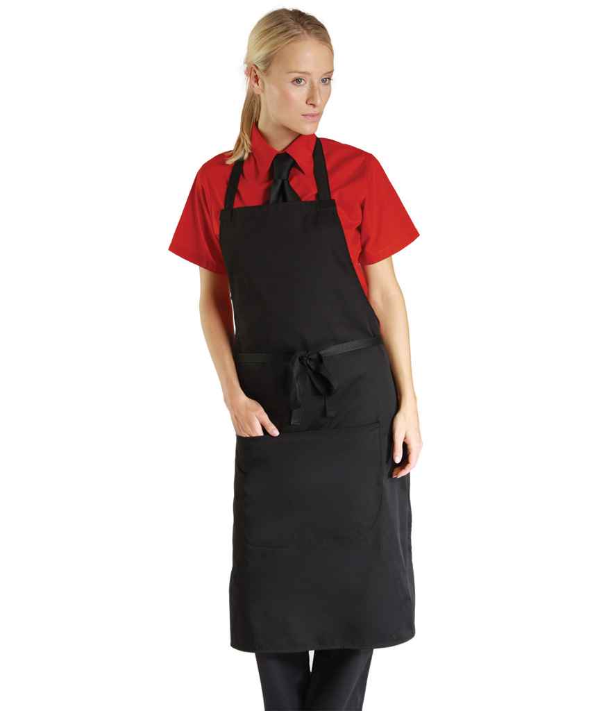 Dennys Bib Apron with Pocket | Black