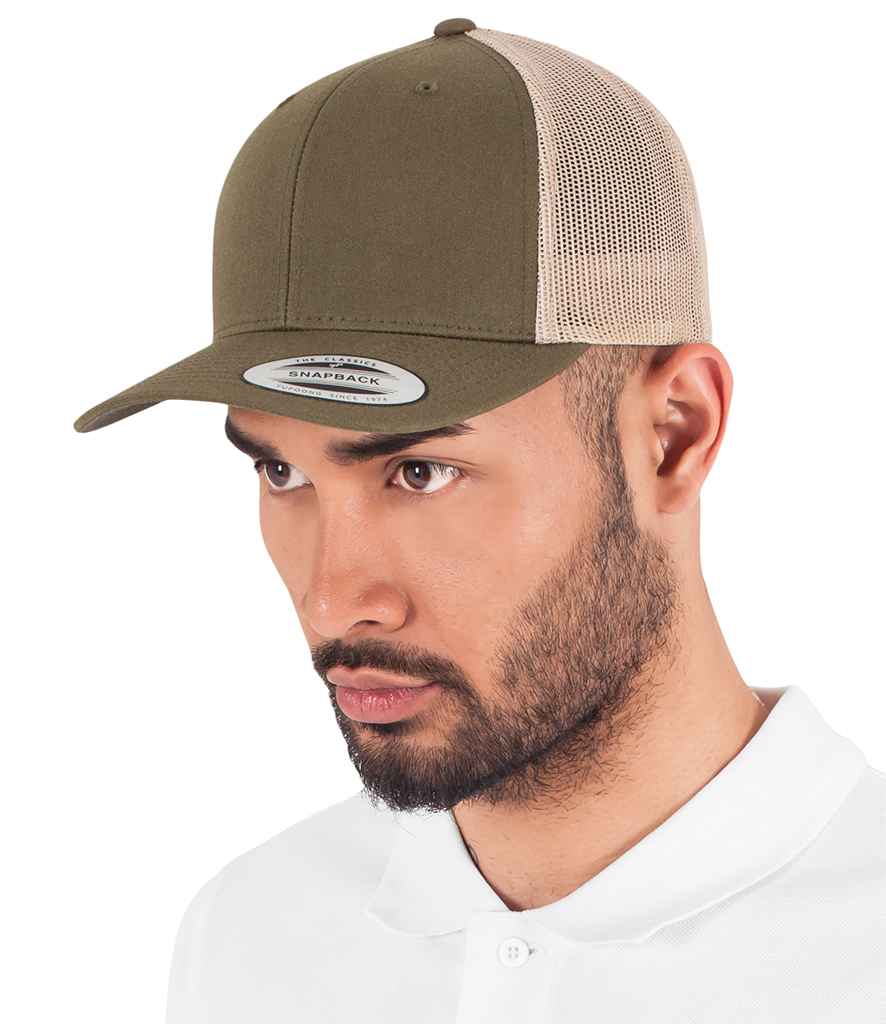 Flexfit Retro Trucker Two Tone Cap | Moss green/khaki