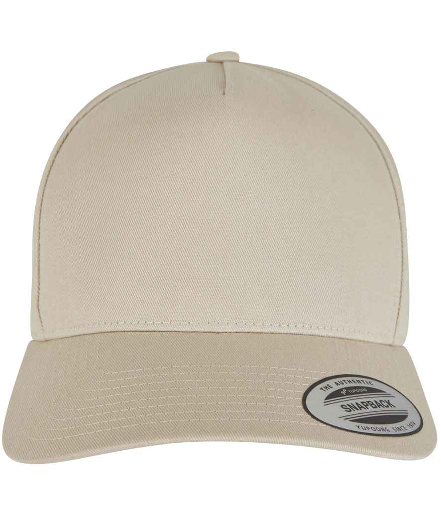 Flexfit 5 Panel Curved Classic Snapback Cap | Beige