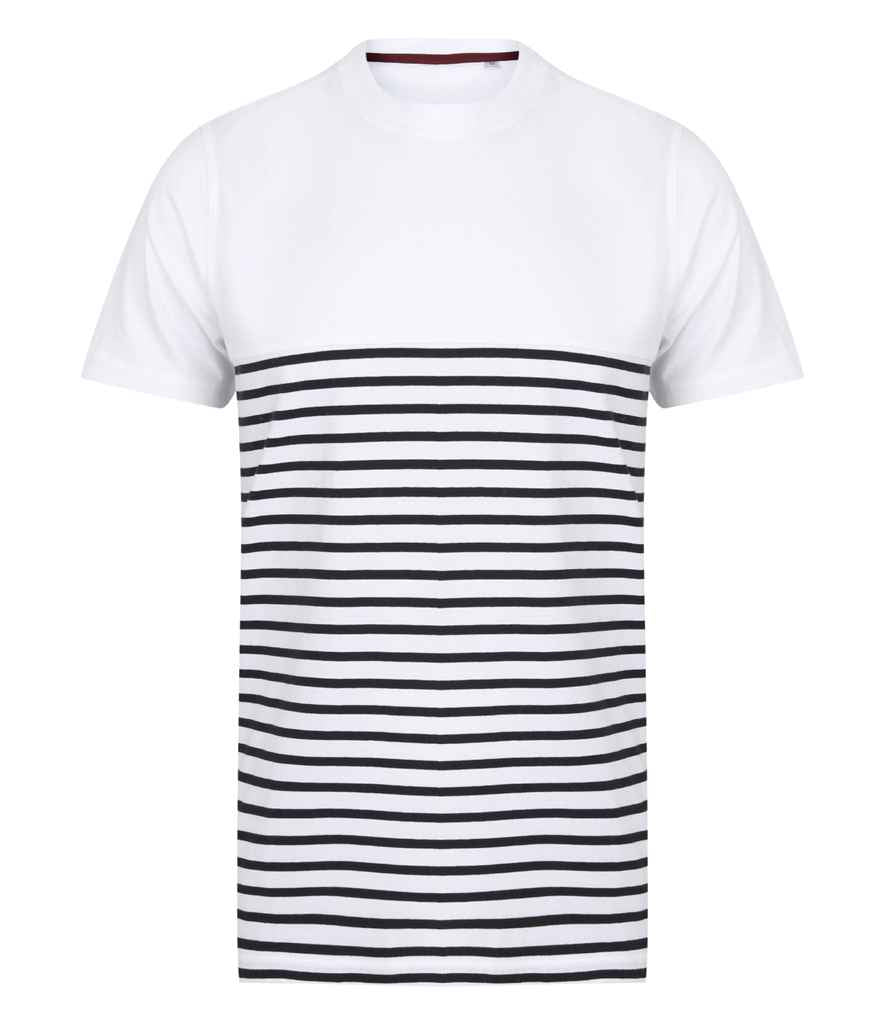 Front Row Unisex Breton Striped T-Shirt | White/Navy