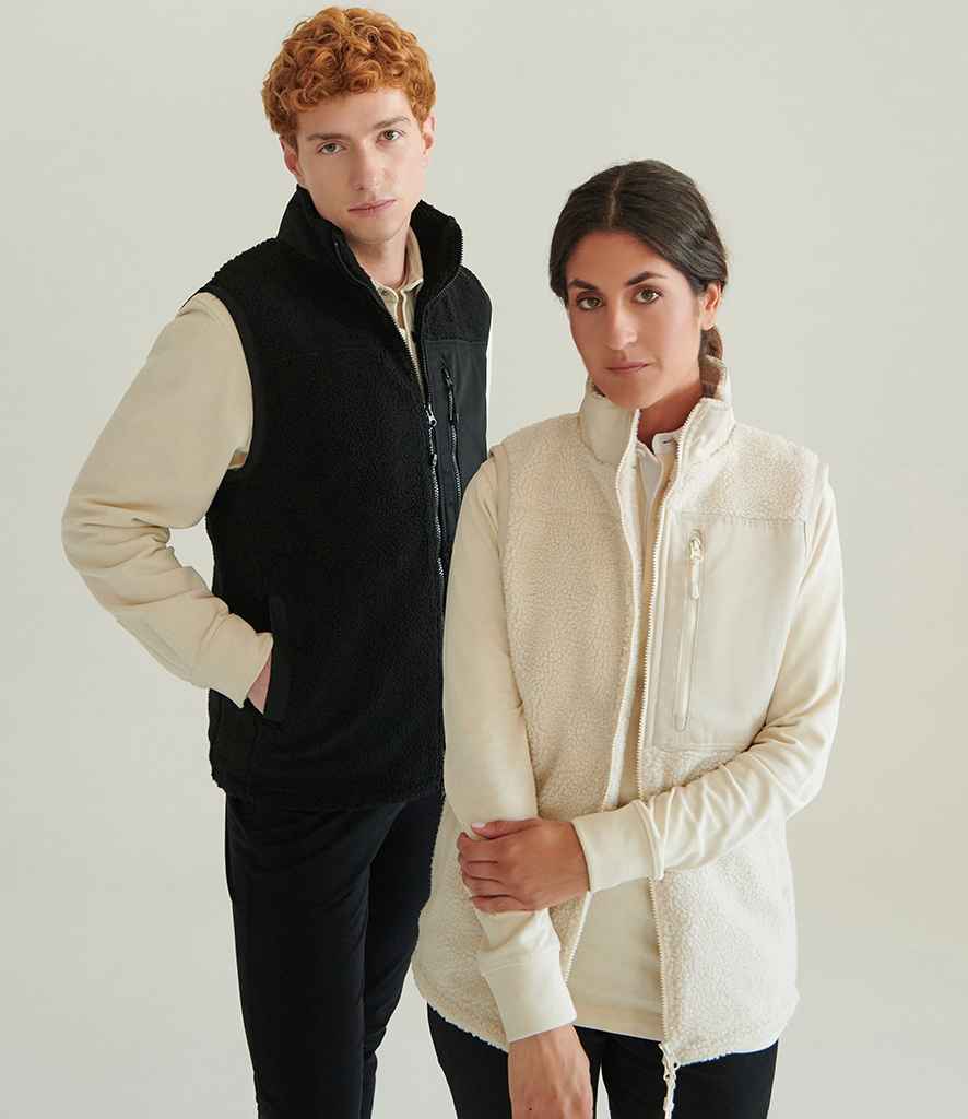 Front Row Recycled Sherpa Gilet | Natural