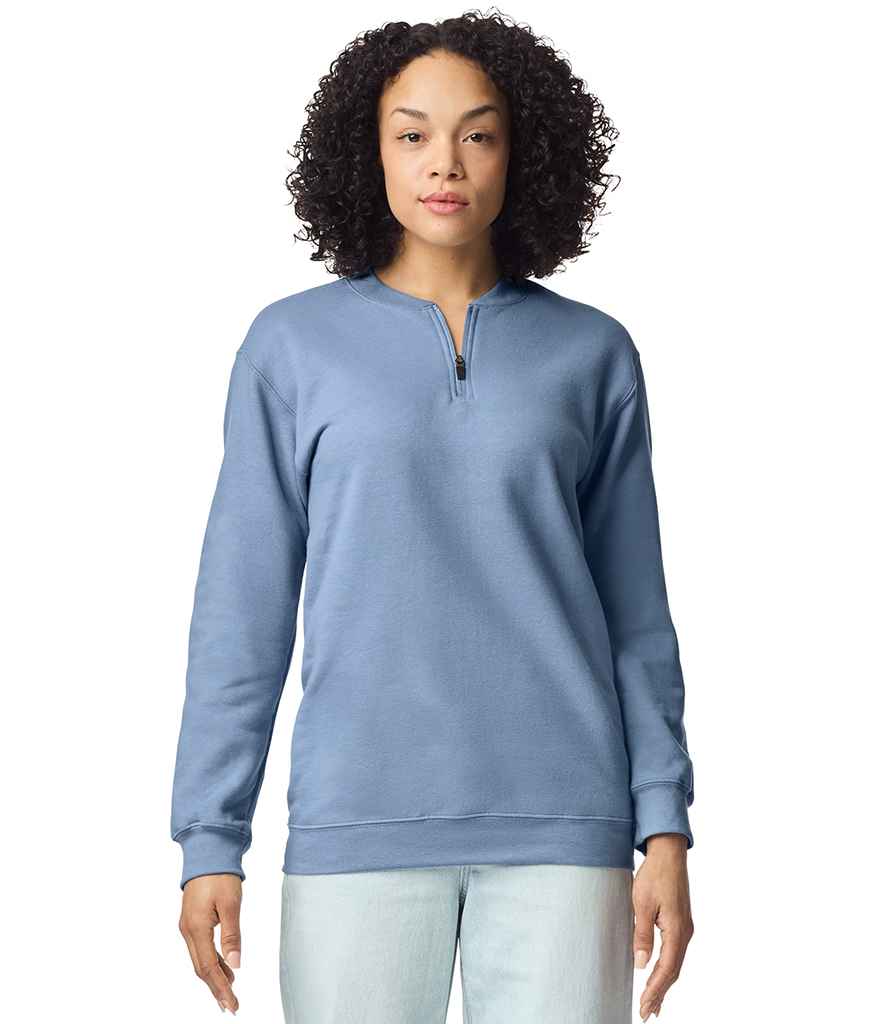 Gildan SoftStyle® Midweight Fleece 1/4 Zip Sweatshirt | Stone Blue