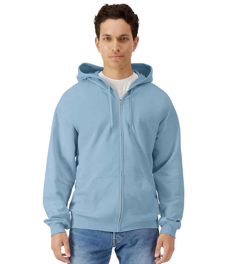Gildan SoftStyle® Midweight Full Zip Hooded Sweatshirt | Stone Blue