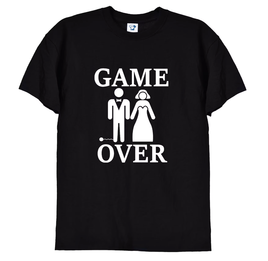 Introducing our "Game Over" wedding day T-shirt, the perfect funny wedding gift or attire for newlyweds! Made from 100% premium cotton, this shirt offers unbeatable comfort and style. The hand-printed design ensures a unique, high-quality finish, making it a great choice for any celebration. Whether you're attending a bridal shower, stag do, or honeymoon, this quirky shirt is sure to get laughs and compliments.
