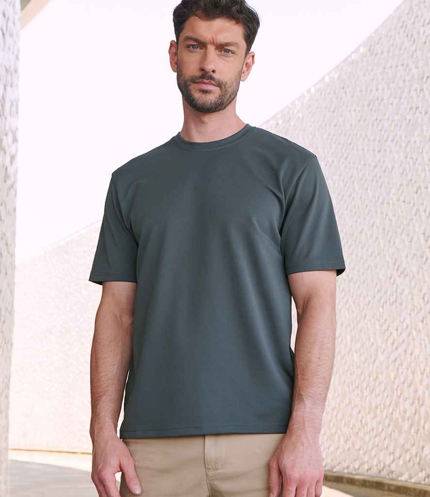 Henbury Unisex Coolplus® Wicking Piqué T-Shirt | Charcoal