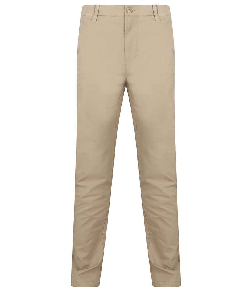 Henbury Stretch Flex Waistband Chino Trousers | Stone
