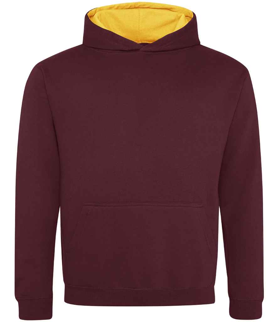 AWDis Kids Varsity Hoodie | Burgundy/Gold
