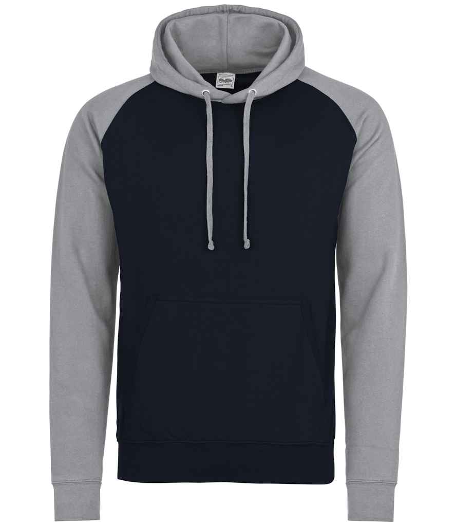 AWDis Baseball Hoodie | Oxford Navy/Heather Grey