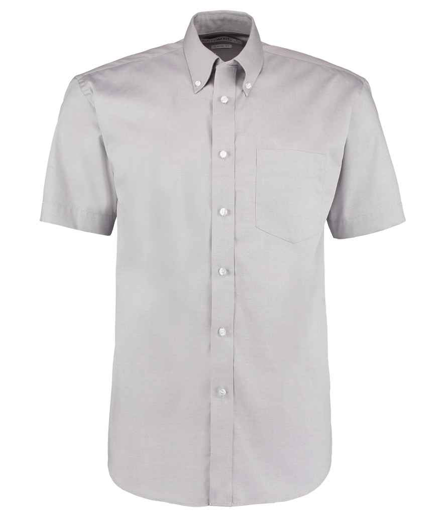Kustom Kit Premium Short Sleeve Classic Fit Oxford Shirt | Silver