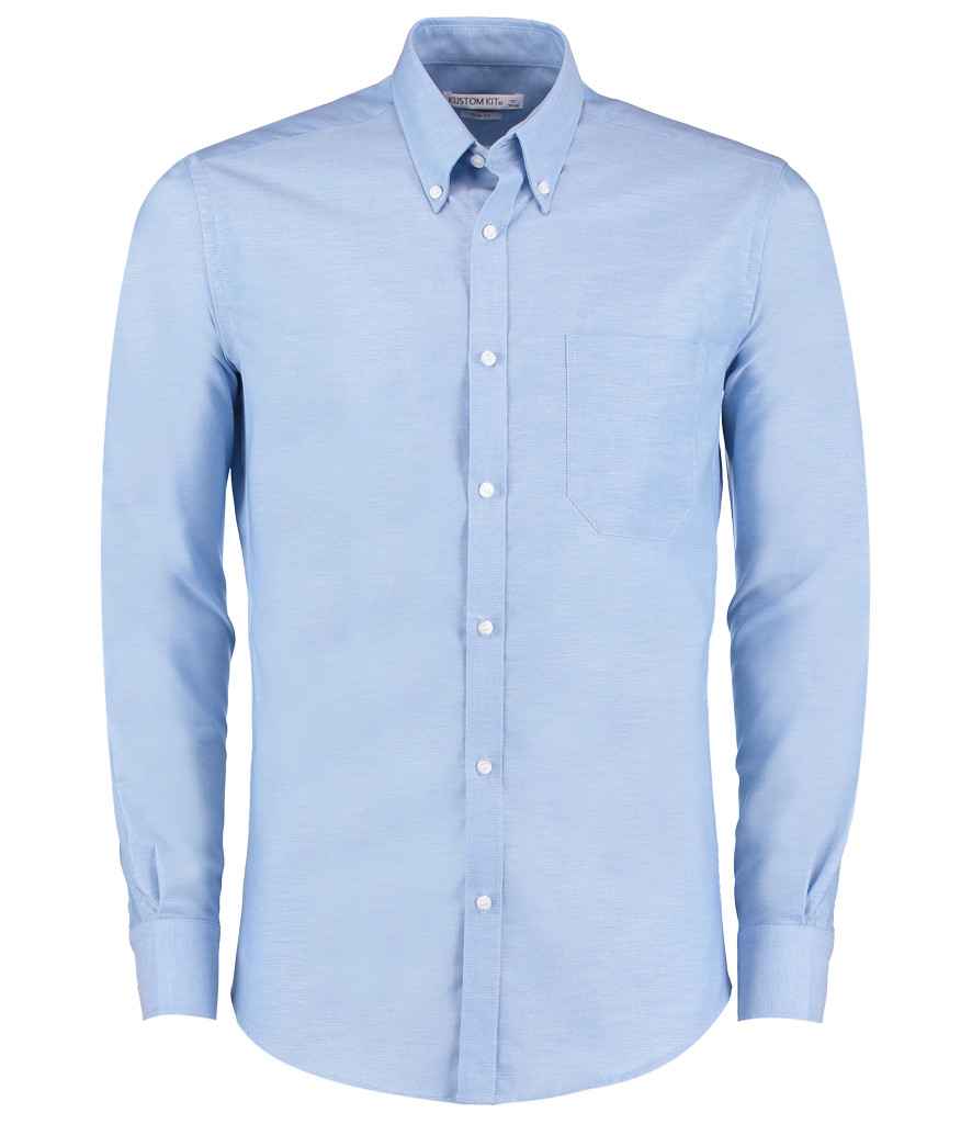 Kustom Kit Long Sleeve Slim Fit Workwear Oxford Shirt | Light Blue