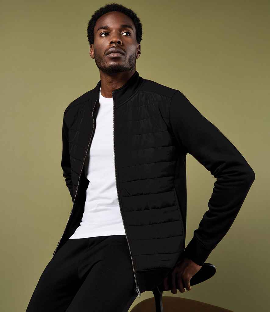 Kustom Kit Regular Fit Quilted Full Zip Sweat Jacket | Black