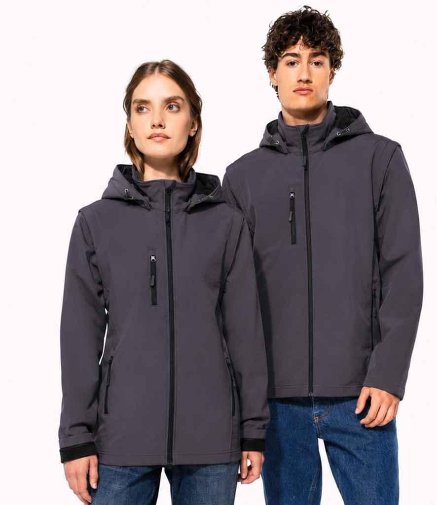 Kariban Unisex Three Layer Hooded Soft Shell Jacket | Titanium