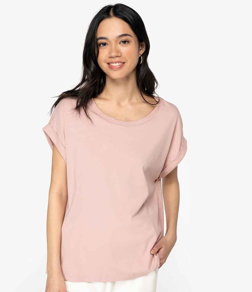 Native Spirit Ladies Roll-Up Sleeve T-Shirt | Petal Rose