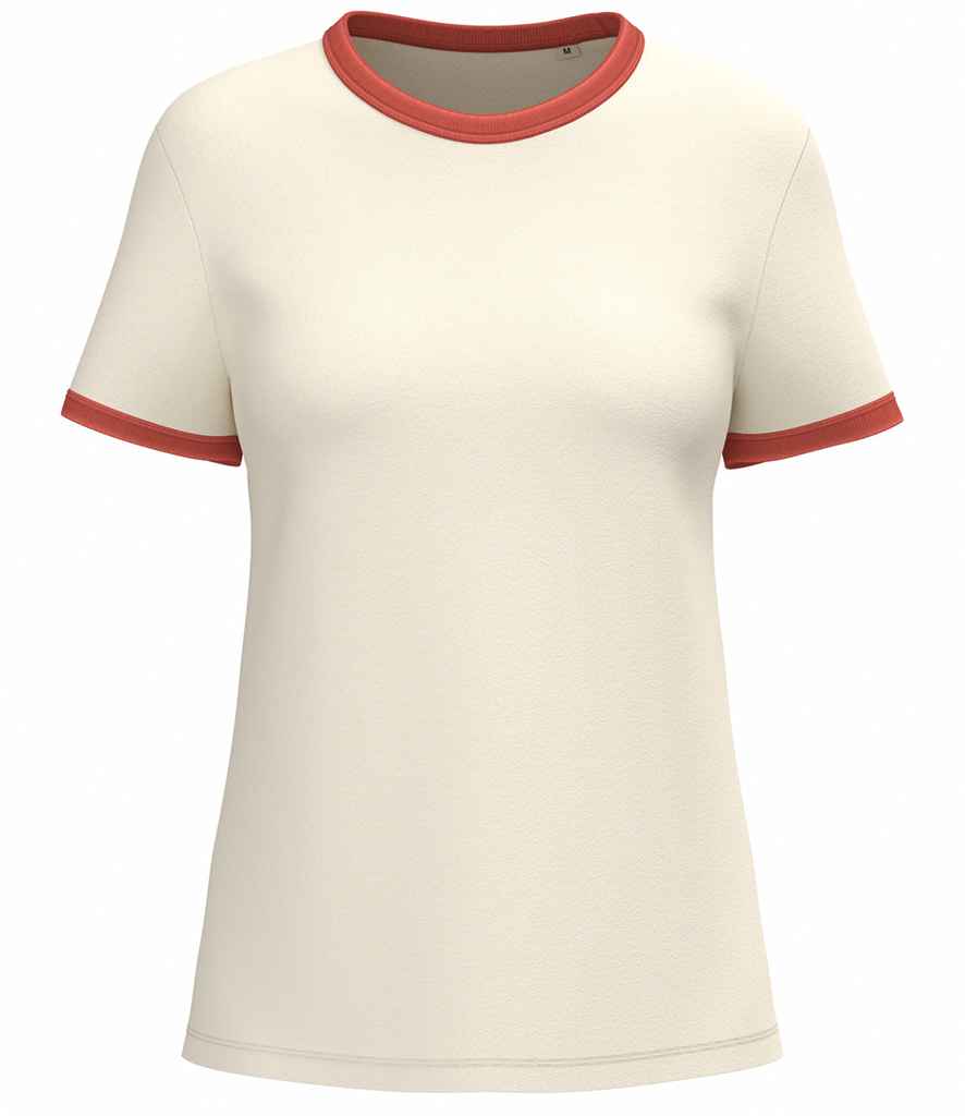 Native Spirit Ladies Ringer T-Shirt | Ivory/Washed Paprika