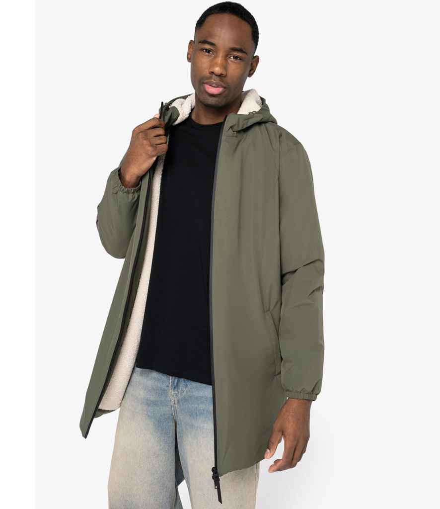 Native Spirit Unisex Sherpa Lined Waterproof Jacket | Organic Khaki