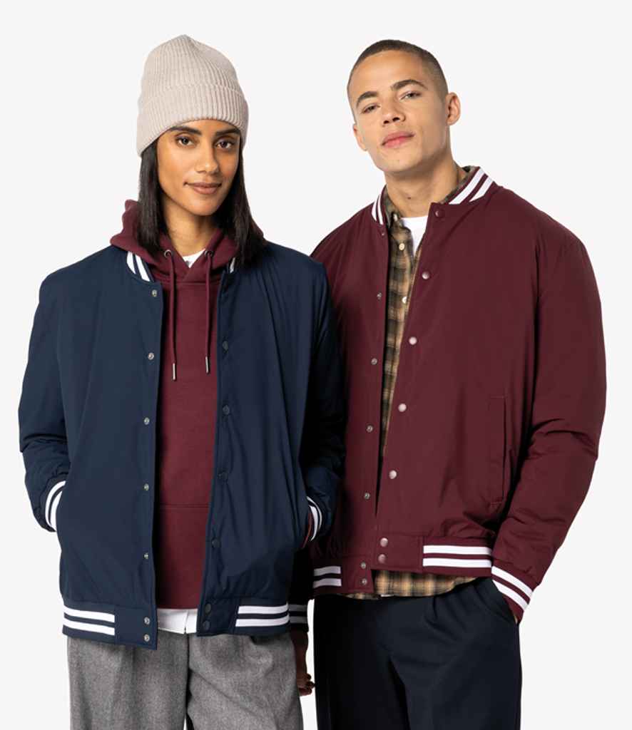 Native Spirit Unisex Varsity Padded Jacket | Dark Cherry