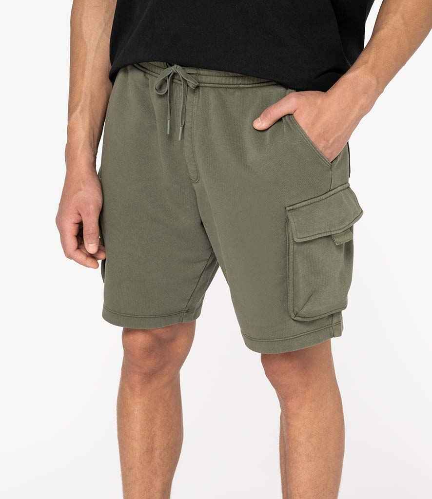 Native Spirit French Terry Washed Effect Cargo Shorts | Washed Organic Khaki