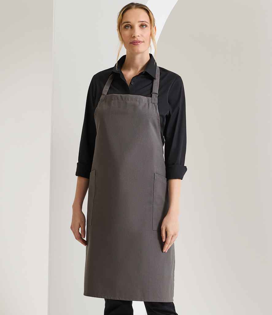 Premier Recycled Polyester and Fairtrade Organic Cotton Bib Apron | Dark Grey