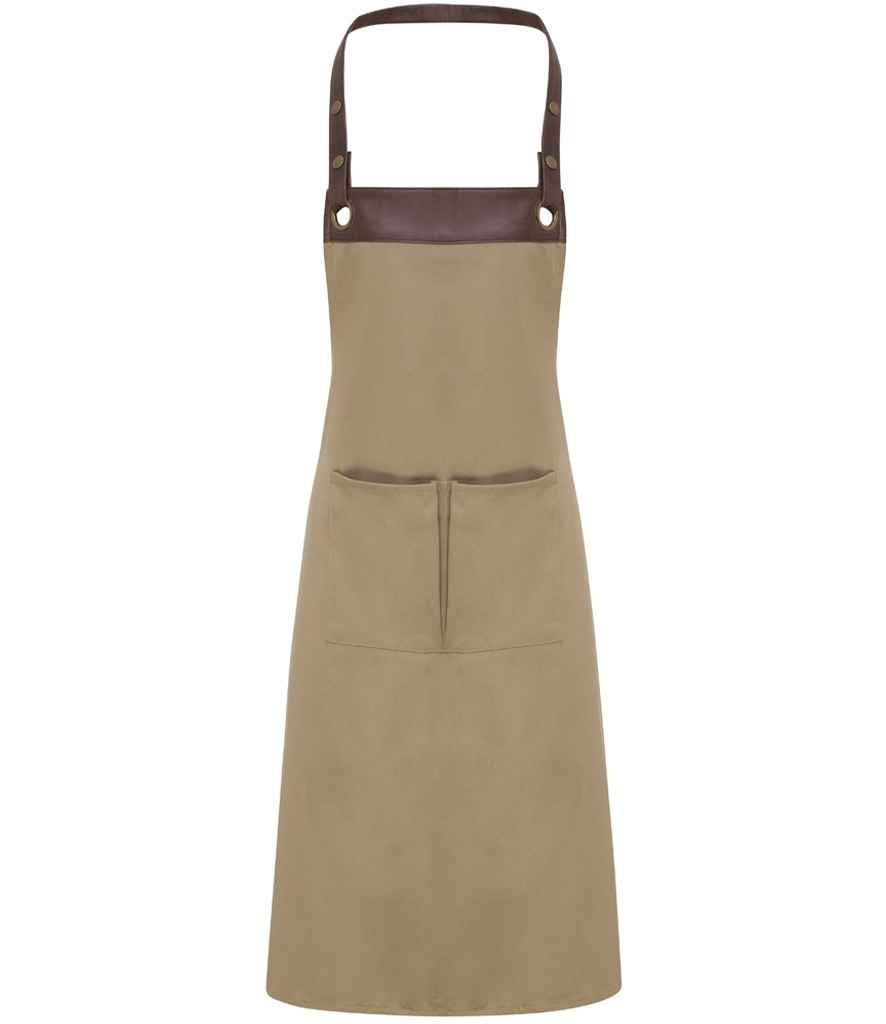 Premier Espresso Bib Apron | Khaki/Brown