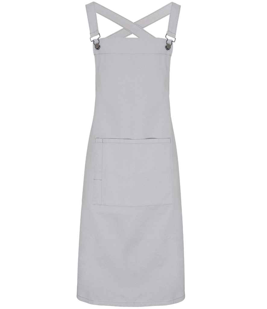 Premier Cross Back Barista Bib Apron | Silver