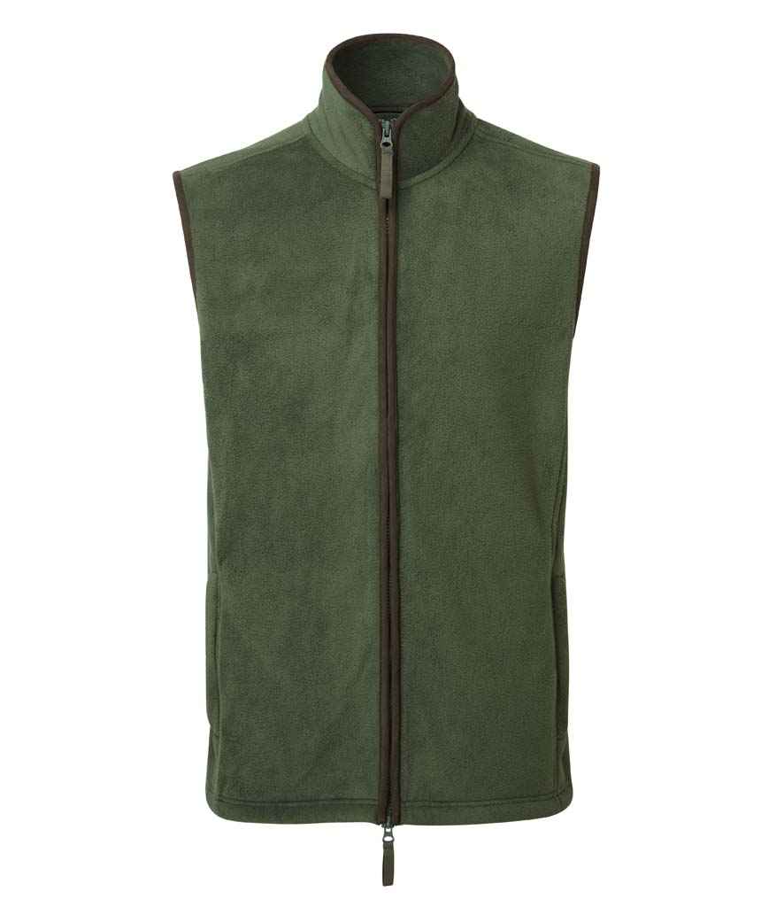 Premier Artisan Fleece Gilet | Moss Green/Brown