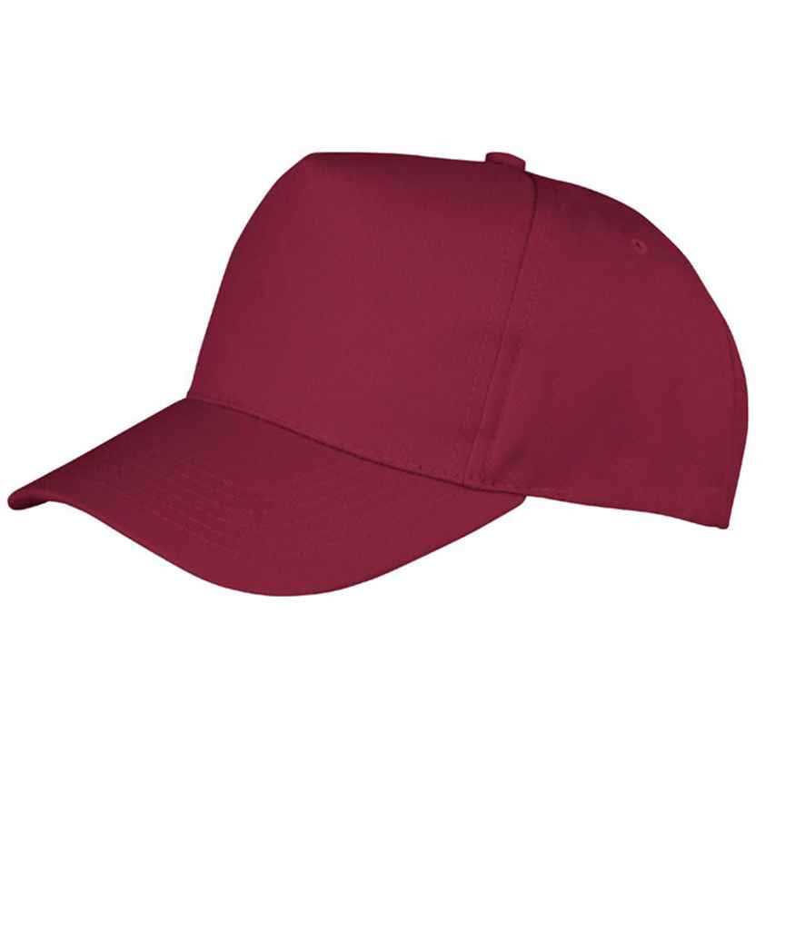 Result Kids Boston 5 Panel Printers Cap | Burgundy