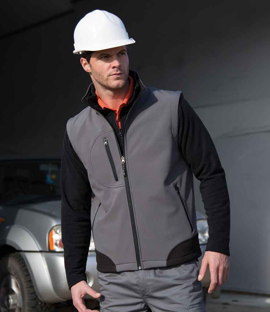 Result Recycled Soft Shell Bodywarmer | Workguard Grey/Black