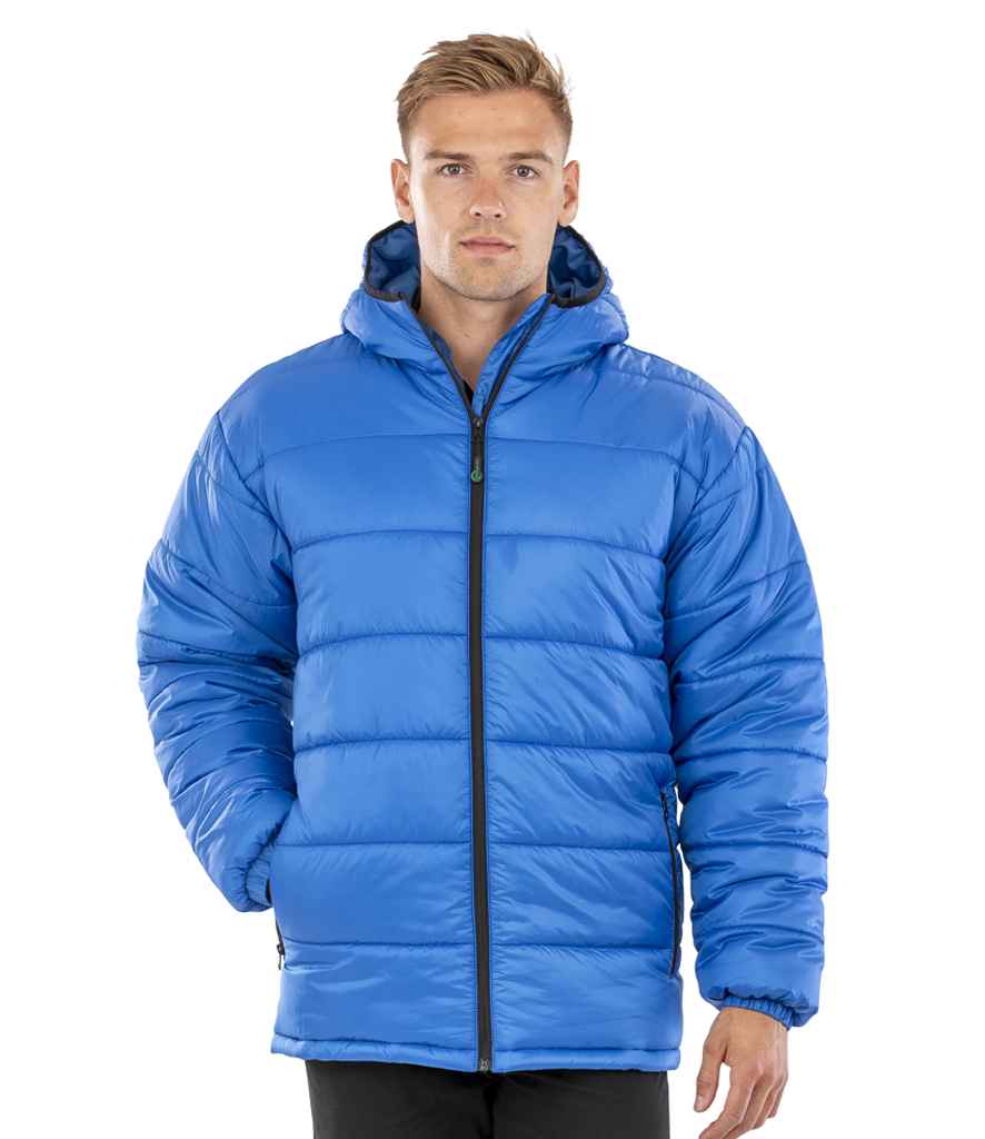 Result Recycled Hooded Padded Parka Jacket | Royal Blue
