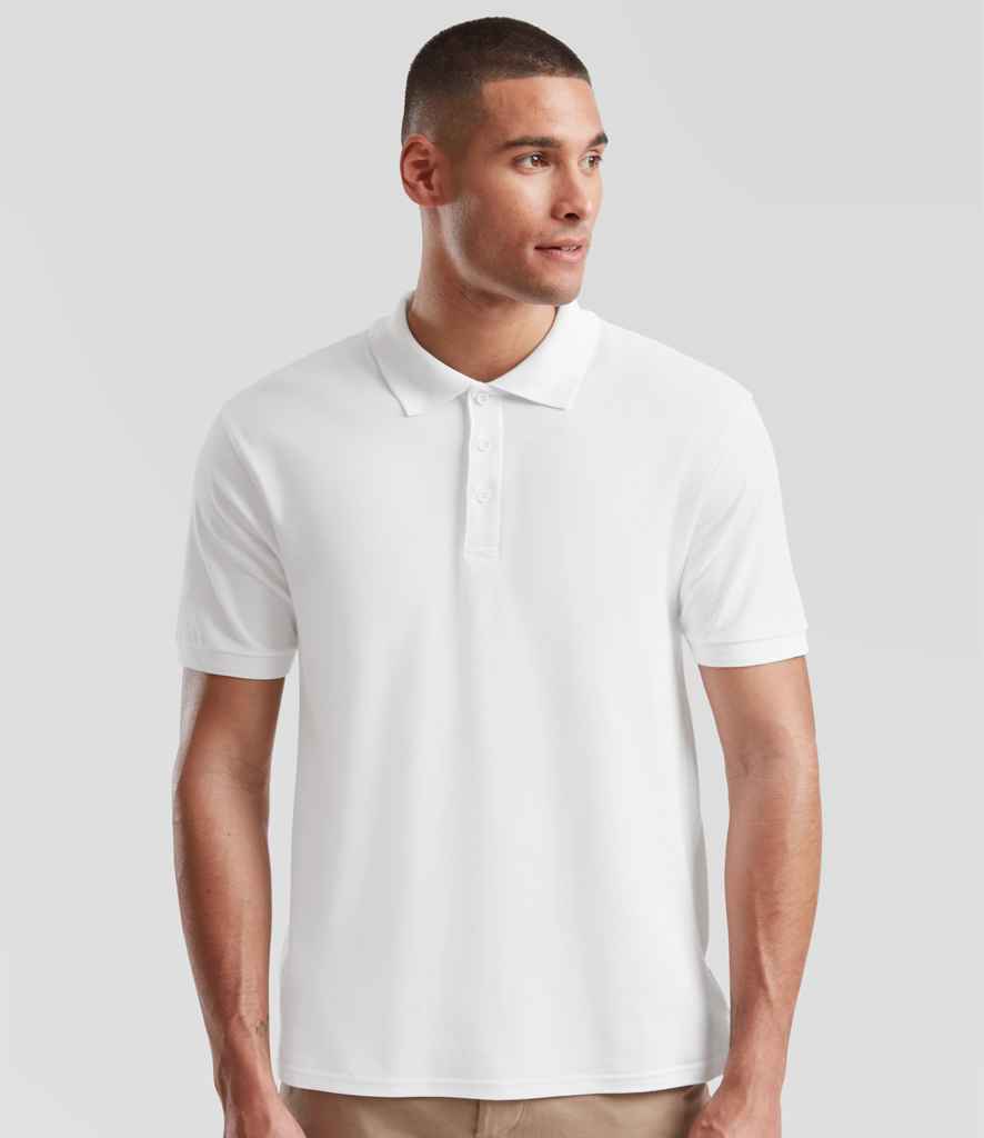 Fruit of the Loom Premium Cotton Piqué Polo Shirt | White