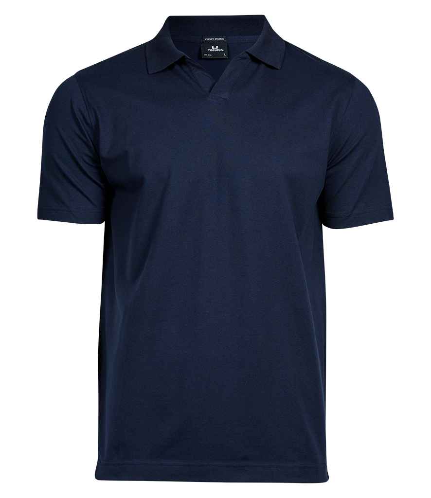 Tee Jays Luxury Stretch V Neck Polo Shirt | Navy