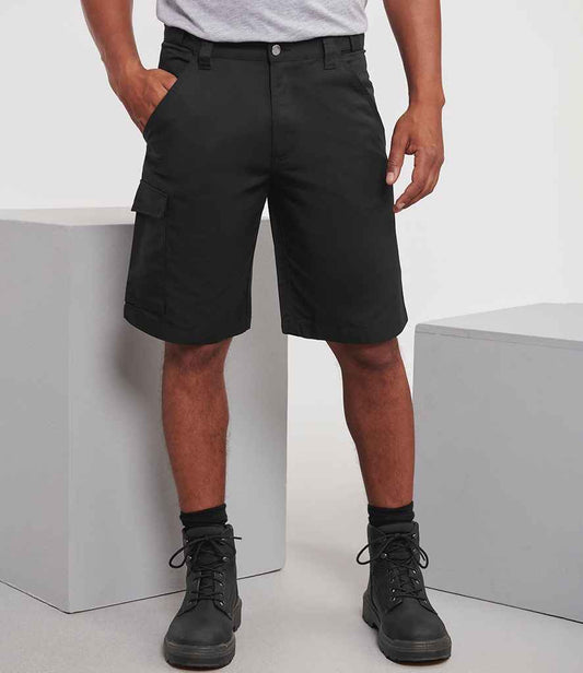 Russell Athletic Workwear Poly/Cotton Shorts | Black