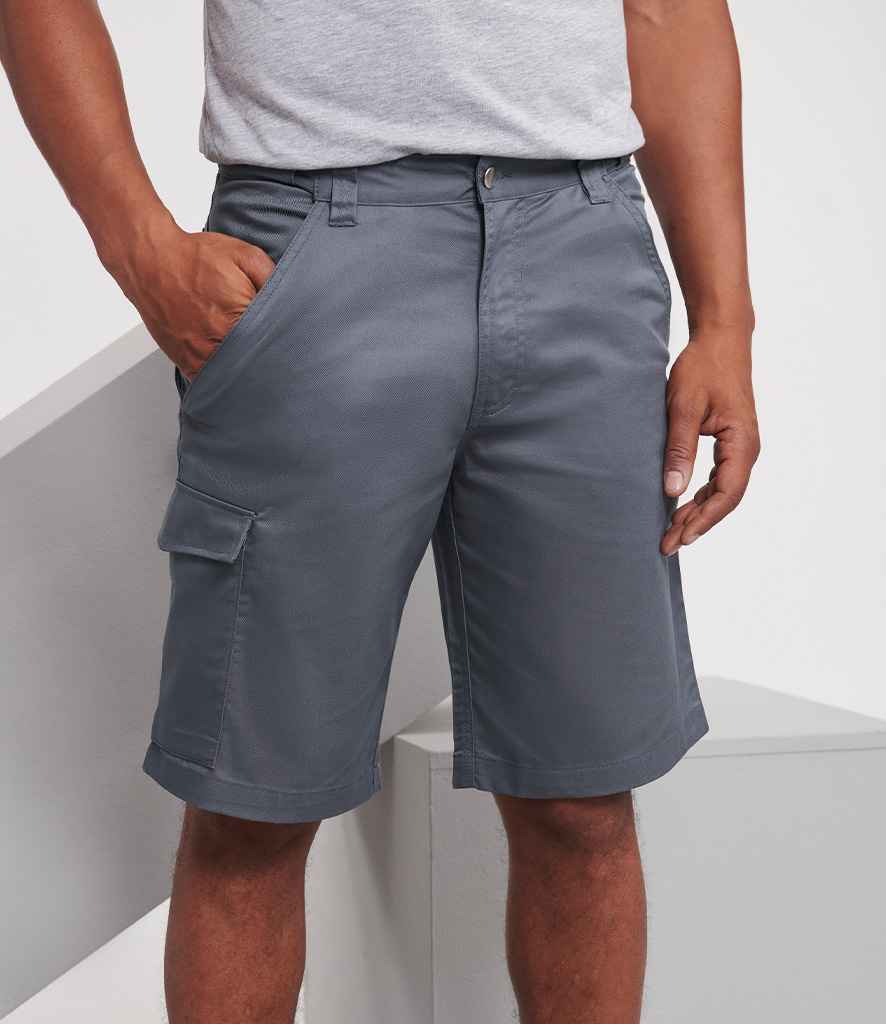 Russell Athletic Workwear Poly/Cotton Shorts | Convoy Grey