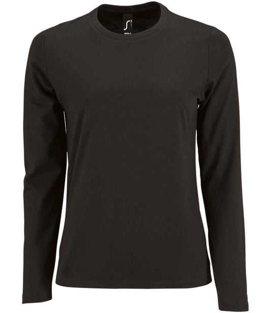 SOL'S Ladies Imperial Long Sleeve T-Shirt | Deep Black