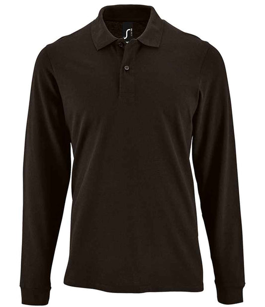 SOL'S Perfect Long Sleeve Piqué Polo Shirt | Black